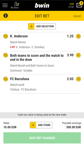 Edit my bet | bwin