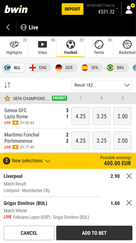 Edit my bet - bwin